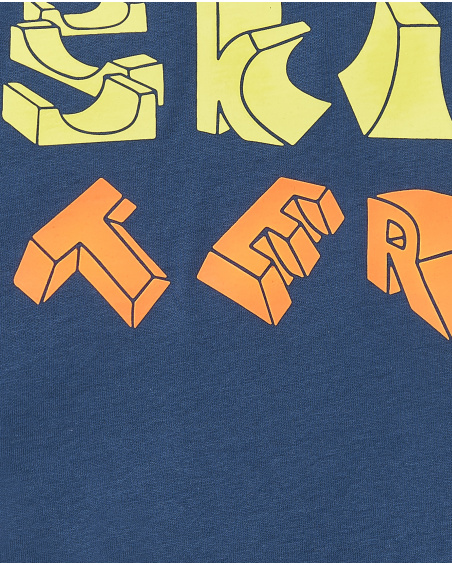 T-shirt blu in maglia 'Skater' da bambino Collezione Skating