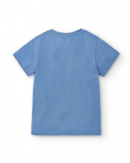 T-shirt blu lavorata a maglia da bambino Collezione Skating