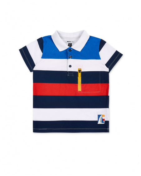 Polo da bambino in maglia bianca Collezione Kayak Club