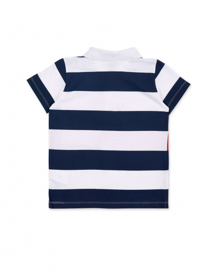 Polo da bambino in maglia bianca Collezione Kayak Club