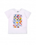 T-shirt bianca da bambino in maglia Collezione Kayak Club