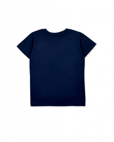 T-shirt da ragazzo in maglia blu scuro Collezione Kayak Club