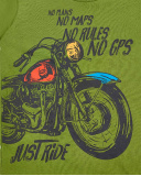 T-shirt da ragazzo in maglia da motociclista kaki Collezione My