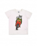 T-shirt bianca da bambino in maglia Collezione My Plan To Escape