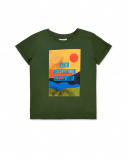 T-shirt in maglia color kaki da bambino Collezione My Plan To