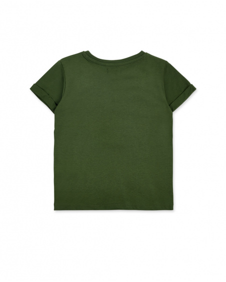 T-shirt in maglia color kaki da bambino Collezione My Plan To