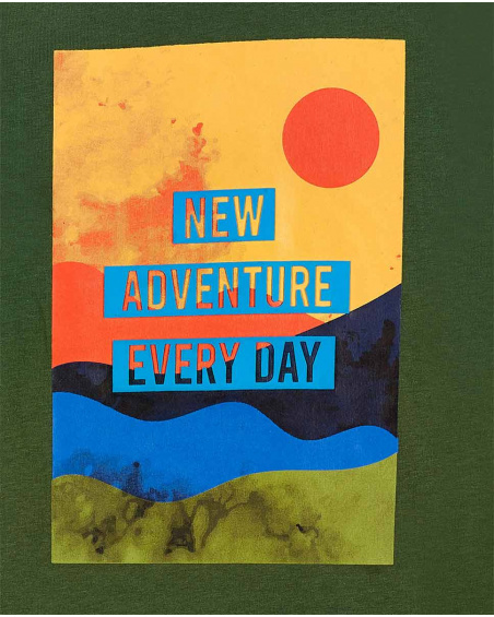 T-shirt in maglia color kaki da bambino Collezione My Plan To