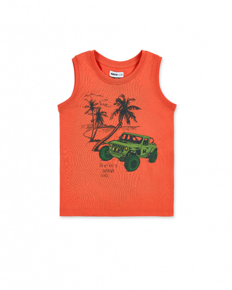 Canotta da bambino in maglia arancione Collezione My Plan To