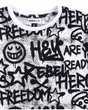 T-shirt bianca in maglia Graffiti per bambino Collezione Urban