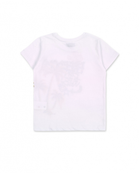 T-shirt bianca da bambino in maglia Collezione Urban Attitude