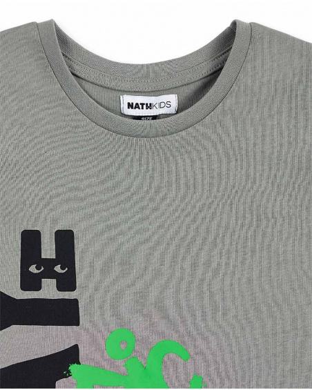 T-shirt grigia da bambino in maglia Collezione Urban Attitude
