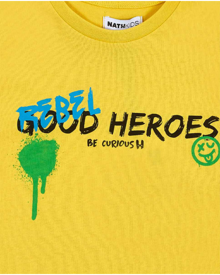 T-shirt gialla in maglia da bambino Collezione Urban Attitude