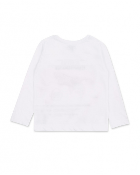 T-shirt lunga da bambino in maglia bianca Collezione Game Mode