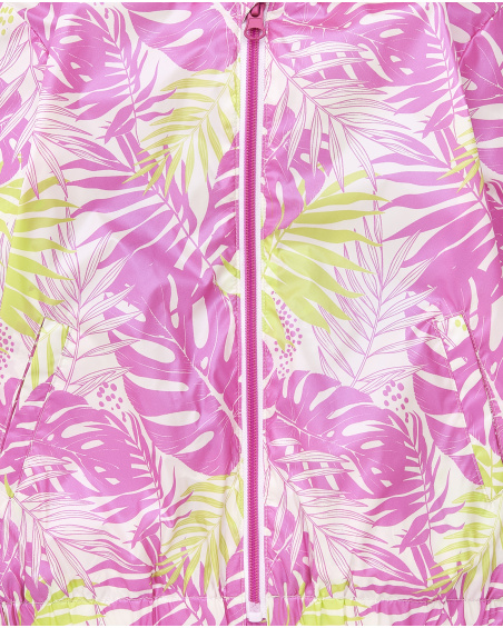 Giacca a vento bianca da bambina Collezione Neon Jungle