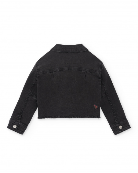 Giacca in denim nero da bambina Collezione Ultimate City Chic