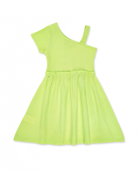 Abito in maglia verde da bambina Collezione Neon Jungle