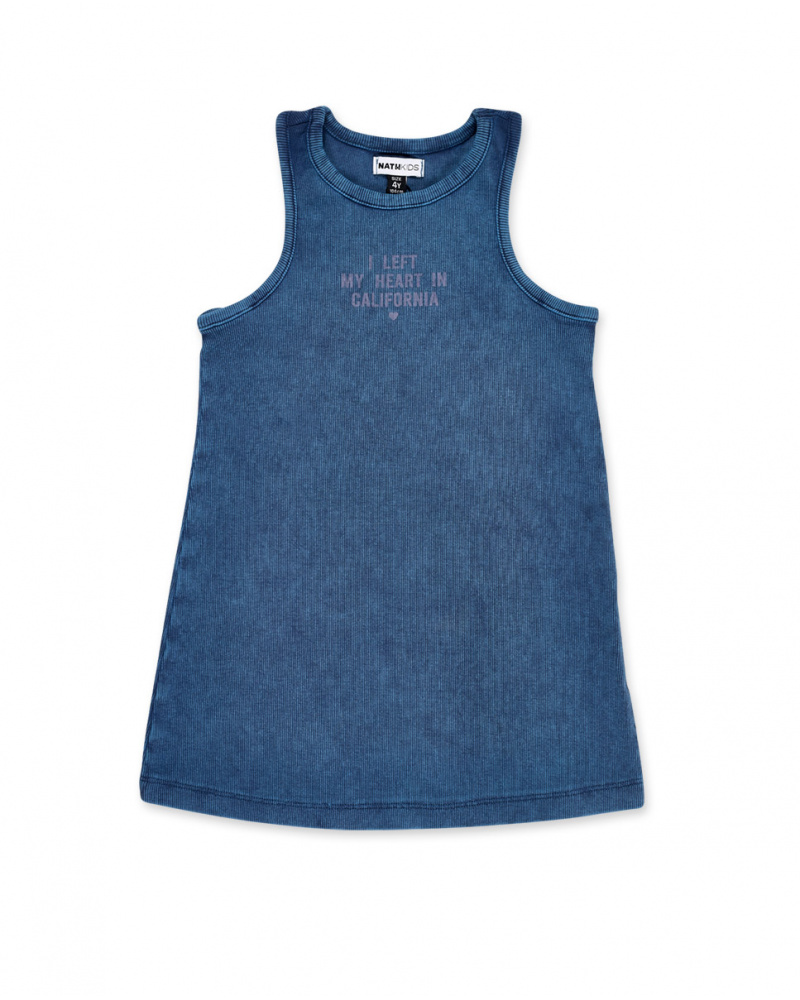 Abito in maglia blu scuro da bambina Collezione California Chill