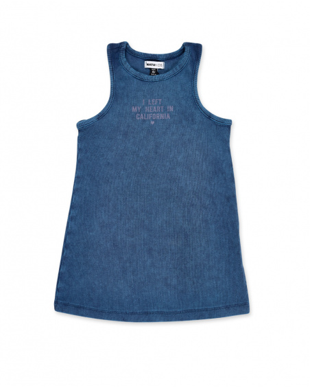 Abito in maglia blu scuro da bambina Collezione California Chill