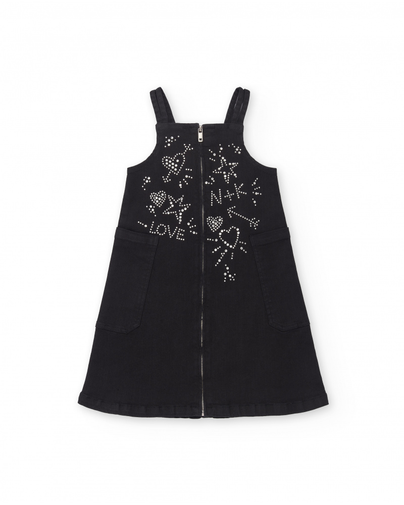 Abito in denim nero da bambina Collezione Ultimate City Chic