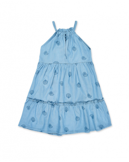 Abito in maglia blu indaco da bambina Collezione Island Life
