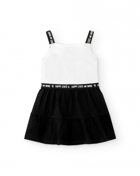 Abito in maglia bianco nero da bambina Collezione Summer Vibes