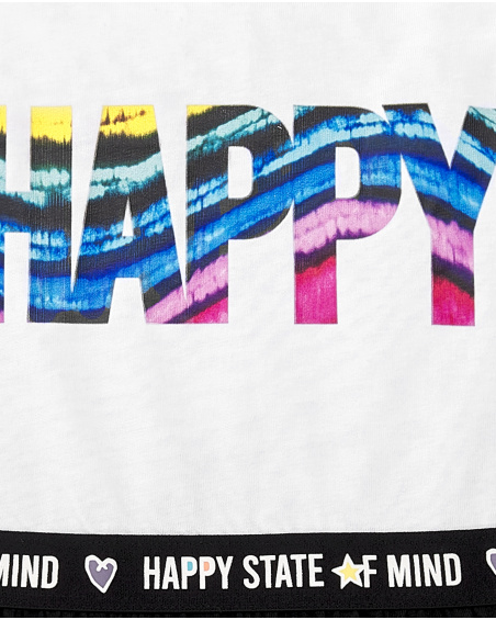 Abito in maglia bianco nero da bambina Collezione Summer Vibes