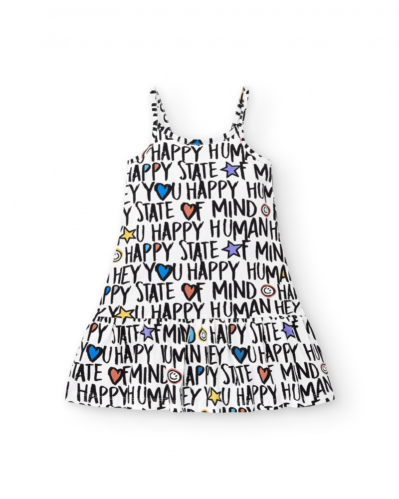Abito bianco in maglia da bambina Collezione Summer Vibes