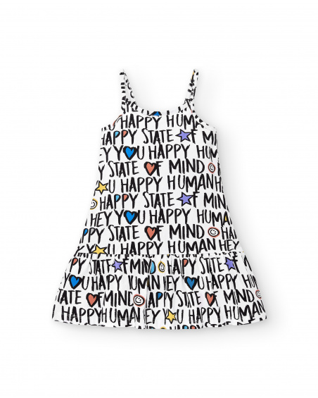 Abito bianco in maglia da bambina Collezione Summer Vibes