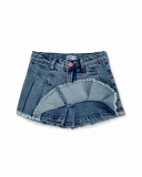 Gonna in denim blu da bambina Collezione Neon Jungle