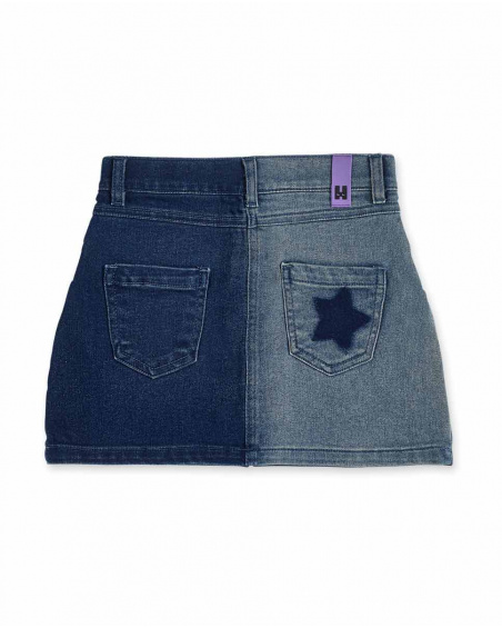 Gonna in denim blu da bambina Collezione Summer Vibes