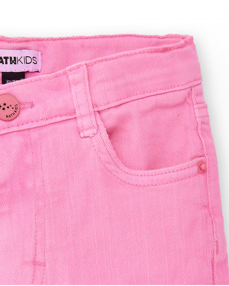 Shorts in denim rosa da bambina Collezione Neon Jungle