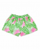 Shorts verdi in maglia da bambina Collezione Neon Jungle