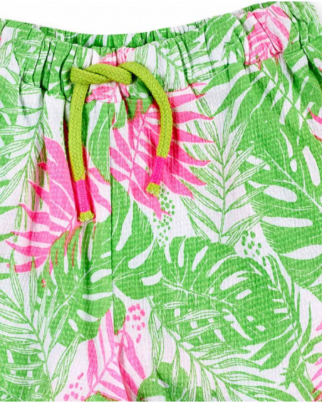 Shorts verdi in maglia da bambina Collezione Neon Jungle