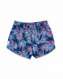 Pantaloncini da bambina in maglia blu scuro stampati Collezione