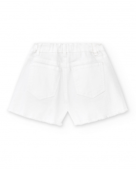 Shorts in denim bianco da bambina Collezione Ultimate City Chic