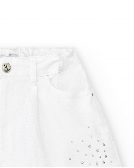 Shorts in denim bianco da bambina Collezione Ultimate City Chic