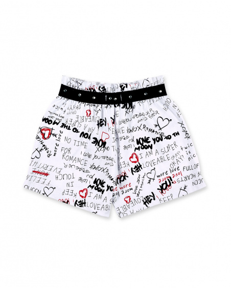 Shorts bianchi in maglia da bambina Collezione Ultimate City