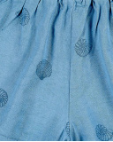 Shorts da bambina in maglia blu indaco Collezione Island Life
