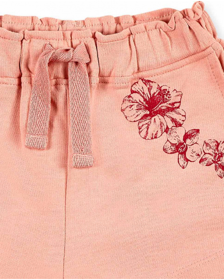 Shorts rosa in maglia da bambina Collezione Island Life