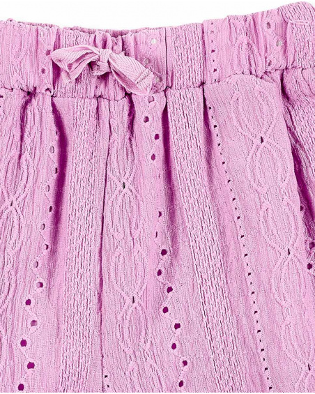 Shorts rosa in maglia da bambina Collezione Carnet De Voyage