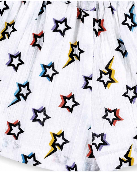 Shorts bianchi in maglia da bambina Collezione Summer Vibes
