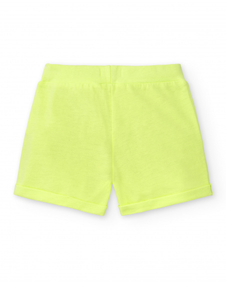 Shorts in maglia verde lime da bambina Collezione Basics Girl