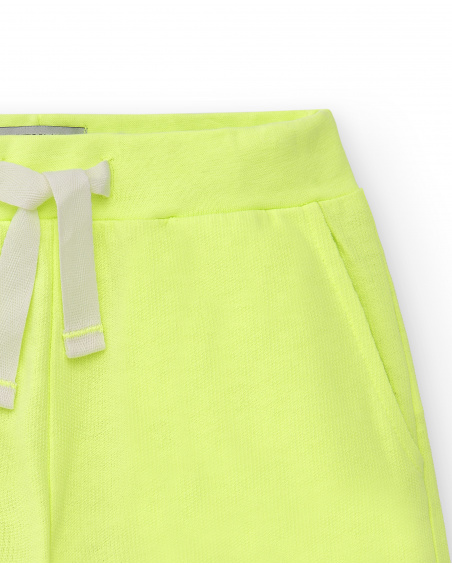 Shorts in maglia verde lime da bambina Collezione Basics Girl