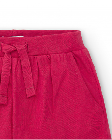Pantaloncini rossi in maglia da bambina Collezione Basics Girl