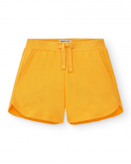Pantaloncini gialli in maglia da bambina Collezione Basics Girl
