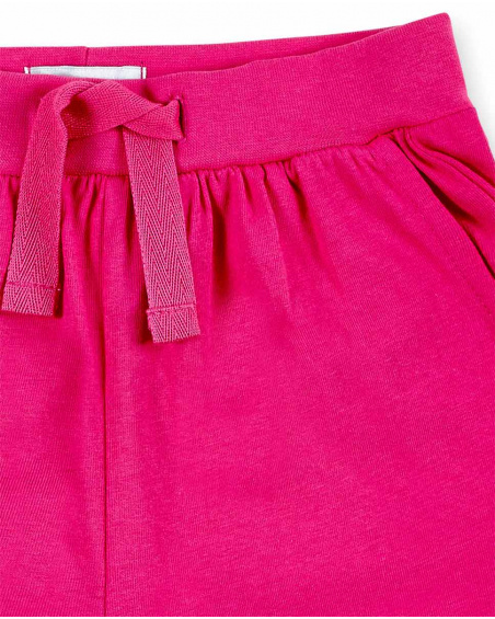 Shorts fucsia in maglia da bambina Collezione Basics Girl
