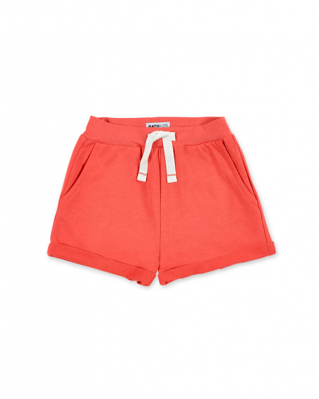 Shorts in maglia arancione da bambina Collezione Basics Girl