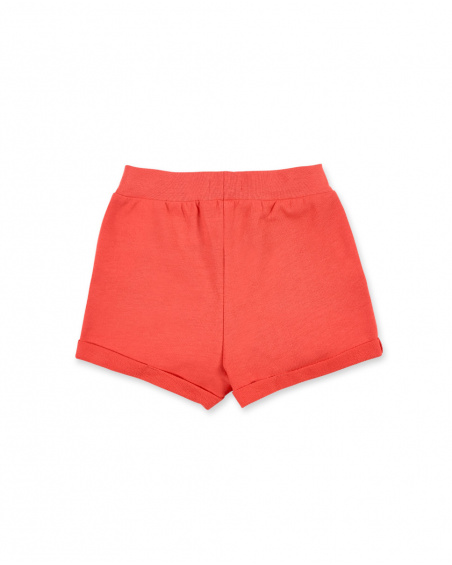 Shorts in maglia arancione da bambina Collezione Basics Girl