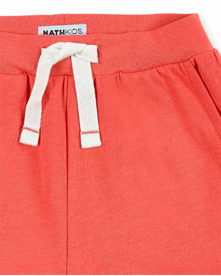 Shorts in maglia arancione da bambina Collezione Basics Girl