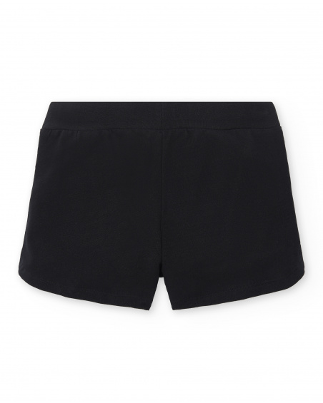 Shorts neri in maglia da bambina Collezione Basics Girl